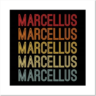 Marcellus Name Vintage Retro Pattern Posters and Art